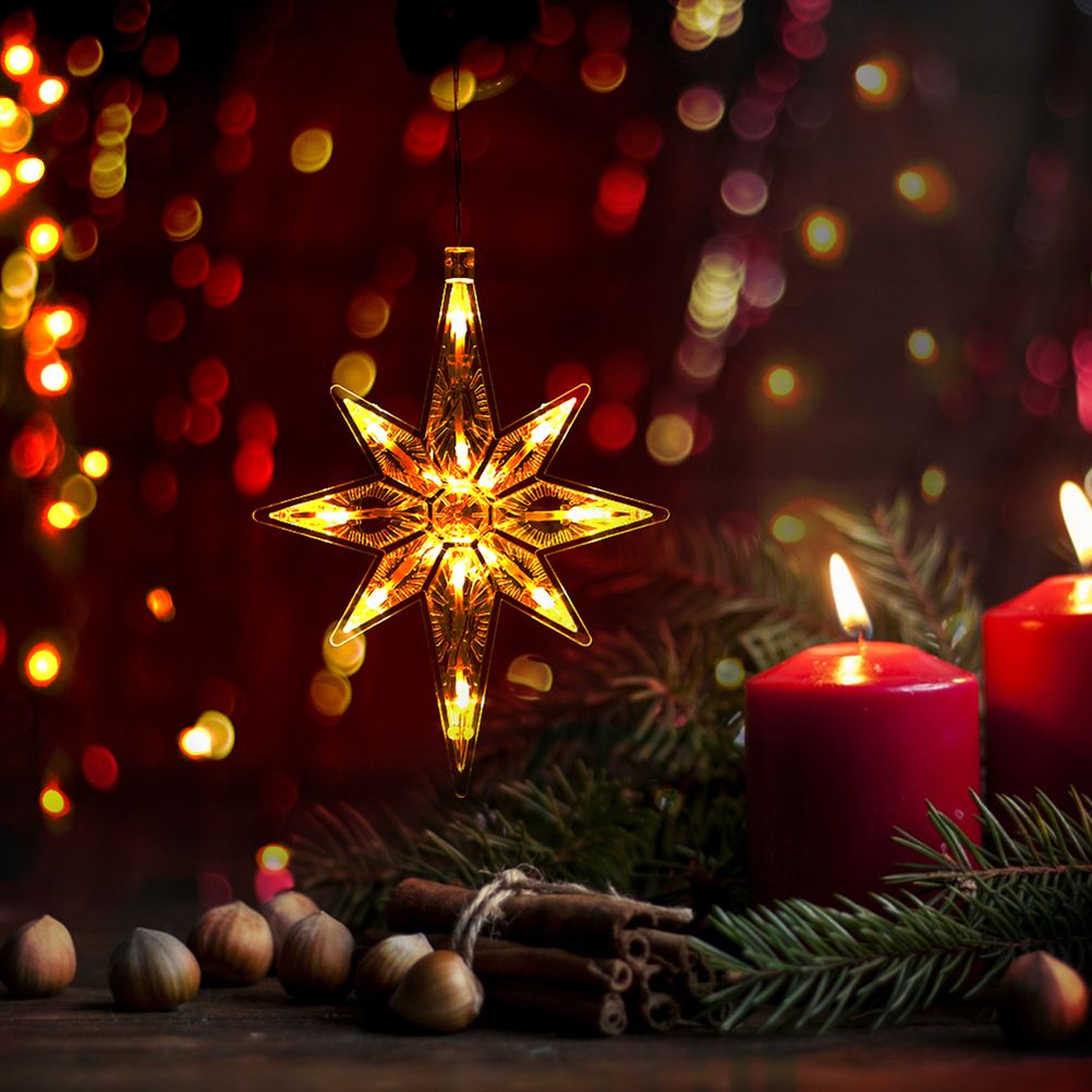Window Sucker Holiday Lamp LED Christmas Trees Deer Bell Star Santa Hanging Garland Light Wall Decorative