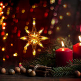 Window Sucker Holiday Lamp LED Christmas Trees Deer Bell Star Santa Hanging Garland Light Wall Decorative - Close-Up Angle