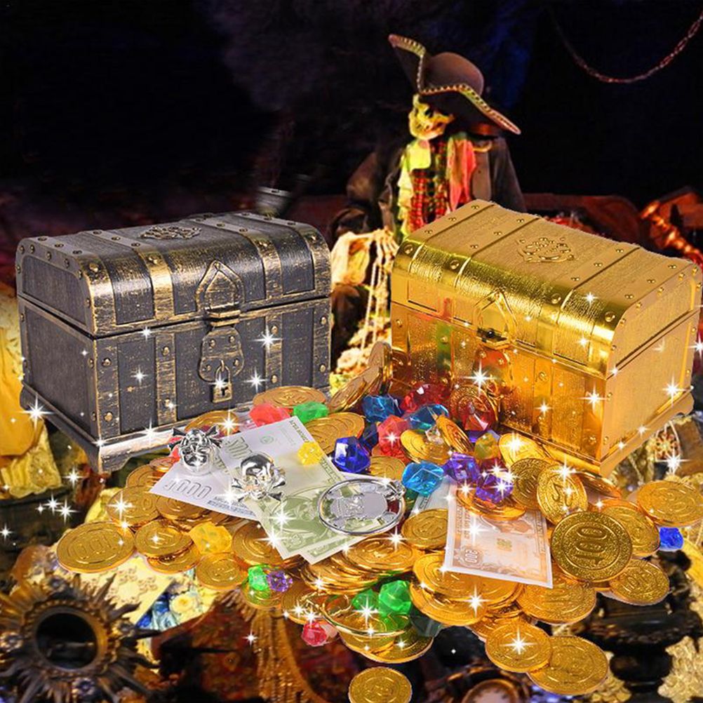 Plastic Pirate Treasure Box Jewelry Storage Box Organizer Makeup Gift Box Candy Box