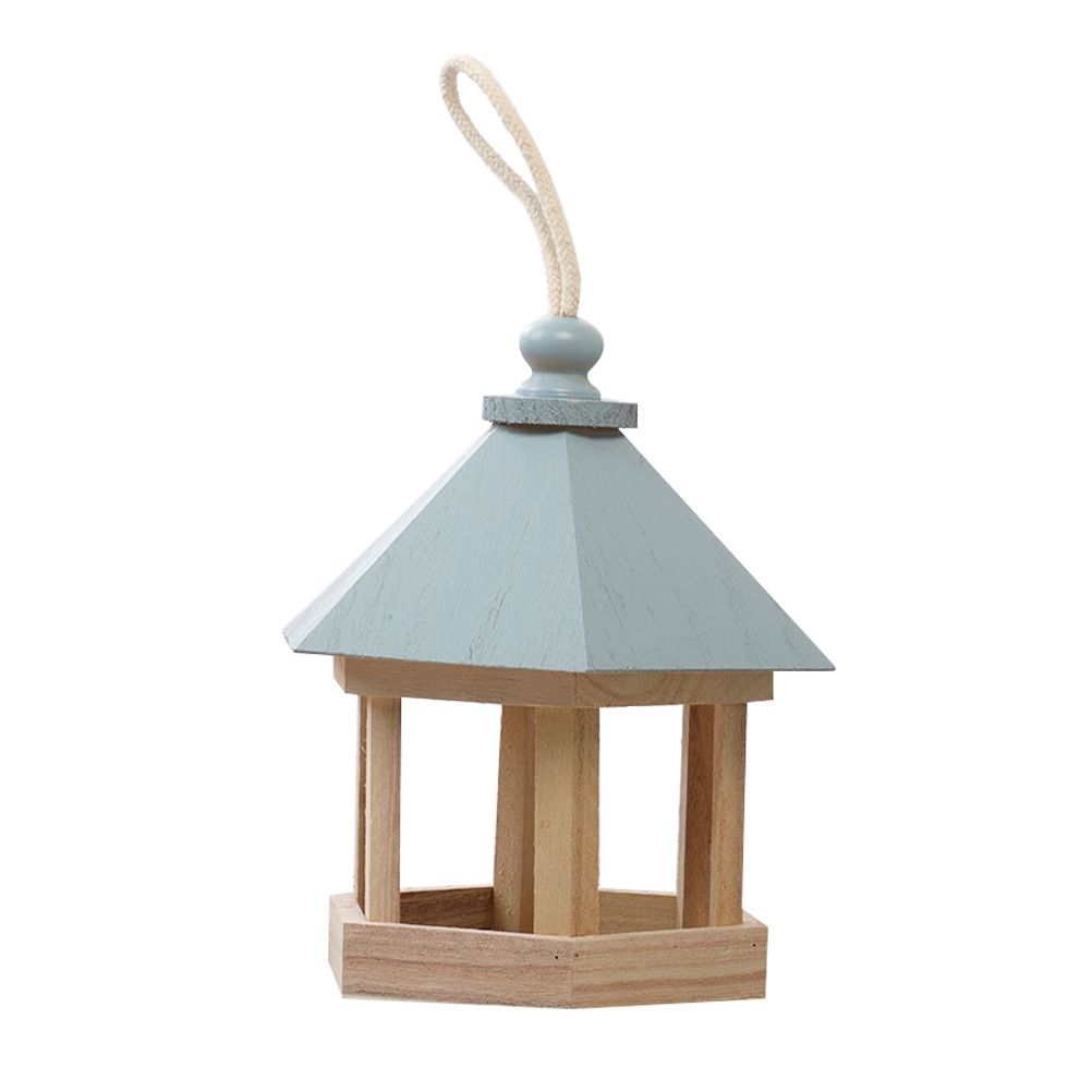 Wooden House Bird Feeder Hanging Feeding Station Hollow Bird Feeder