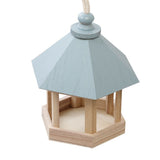 Wooden House Bird Feeder Hanging Feeding Station Hollow Bird Feeder - Rear View
