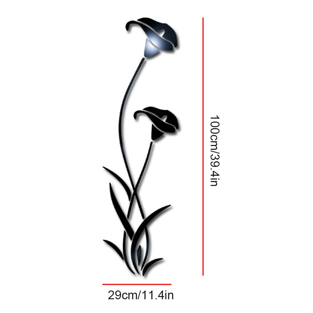 Flower Mirror Wall Sticker Removable Mirror Sticker Modern Wall Sticker Home Decoration