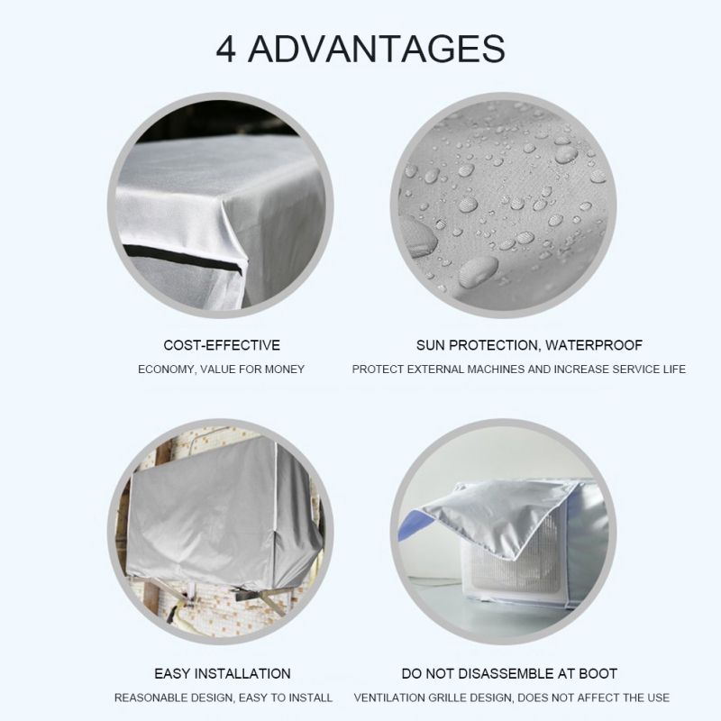 Air Conditioner Covers for Winter Outside Sunproof Dustproof Air Conditioner Cover for Freeze Protection Durable Water Resistant
