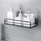 Wrought Iron Bathroom Storage Rack with Sucker Toilet Bowl Sundries Organizer Shelf Wall Hanging - Extra Image