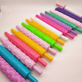 Plastic Non Stick Fondant Rolling Pin Tool Portable Embossed Rolling Pin Fondant Pastry Cake Decorating Tool - 45-Degree Angle
