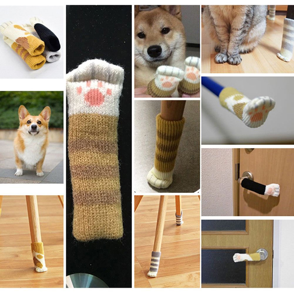 16Pcs Chair Covers Cat Paw Chair Covers Chair Leg Covers Cute Cat Foot Shaped Furniture Feet Covers Chair Leg Floor Protectors
