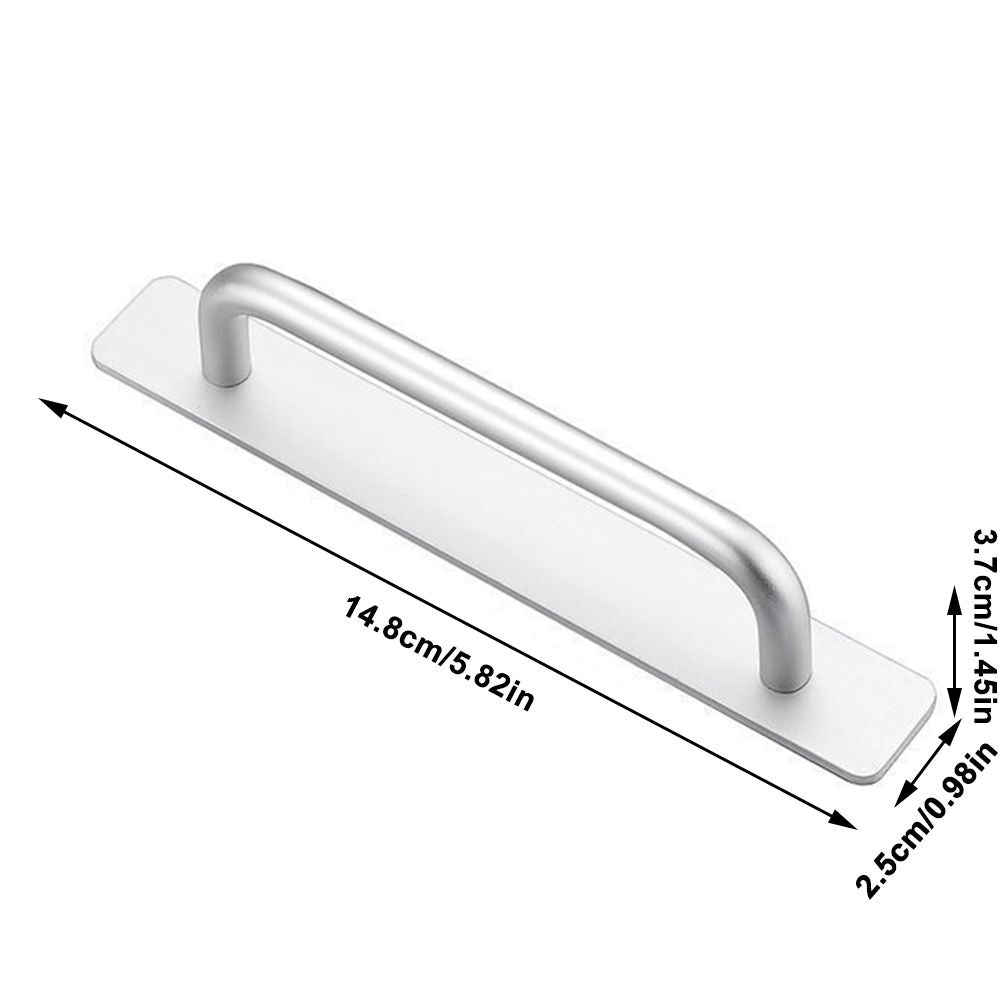 Self Stick Cabinet Drawer Handles Pulls Aluminum Alloy Drawer Push Pull Handles Punch Free Adhesive Handle for Kitchen Cabinet Drawer Window Sliding Closet
