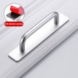 Self Stick Cabinet Drawer Handles Pulls Aluminum Alloy Drawer Push Pull Handles Punch Free Adhesive Handle for Kitchen Cabinet Drawer Window Sliding Closet
