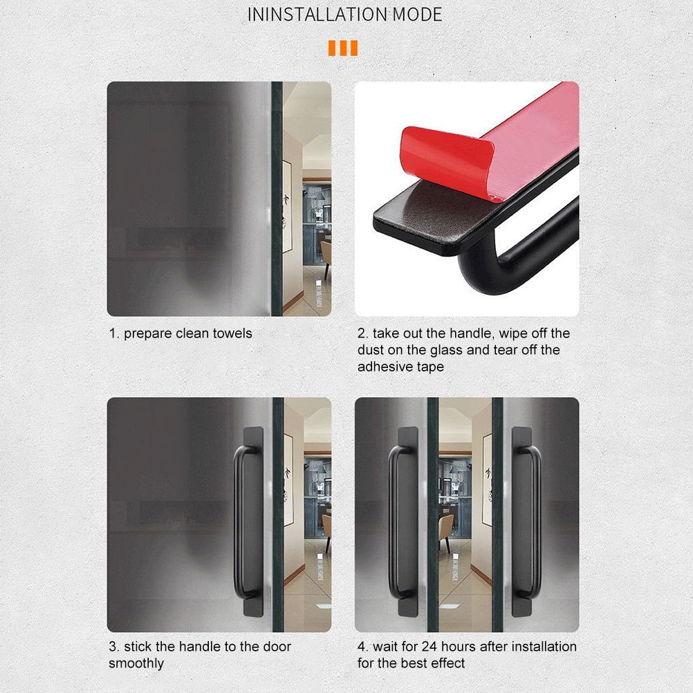 Self Stick Cabinet Drawer Handles Pulls Aluminum Alloy Drawer Push Pull Handles Punch Free Adhesive Handle for Kitchen Cabinet Drawer Window Sliding Closet