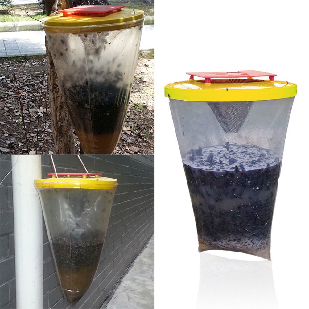 Fly Trap Outdoors Fly Catcher Hanging Fly Bags for Outdoor Barns Stables and Yards
