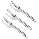 Fish Scaler Remover Cutter Stainless Steel Sawtooth Remover with Handle Multi Functional Home Kitchen Tool - Front View