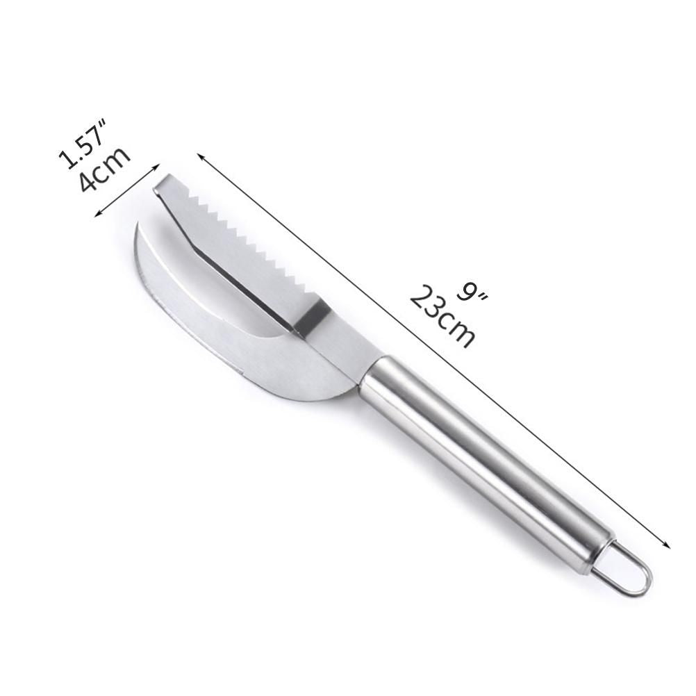 Fish Scaler Remover Cutter Stainless Steel Sawtooth Remover with Handle Multi Functional Home Kitchen Tool