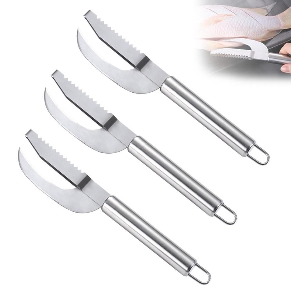Fish Scaler Remover Cutter Stainless Steel Sawtooth Remover with Handle Multi Functional Home Kitchen Tool