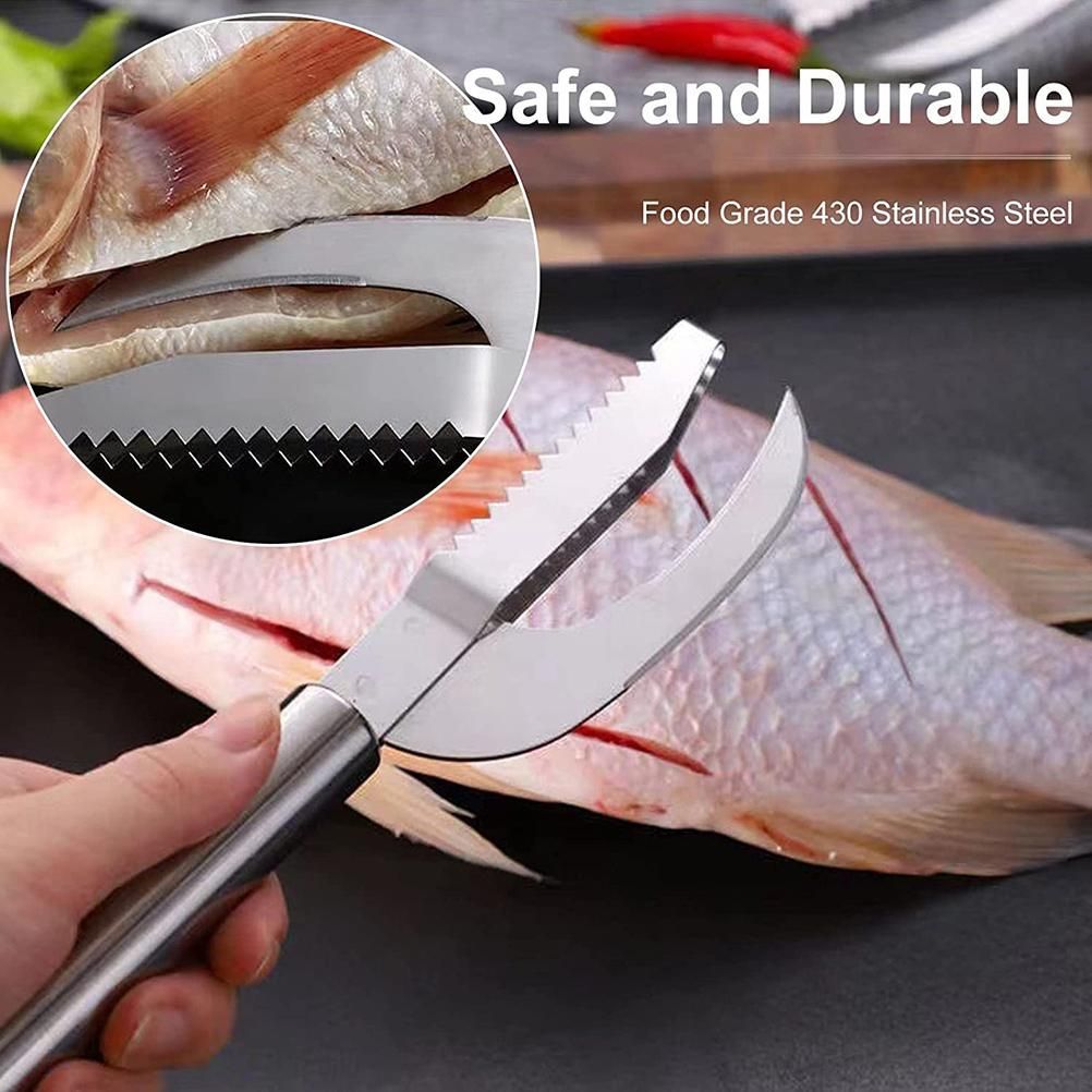 Fish Scaler Remover Cutter Stainless Steel Sawtooth Remover with Handle Multi Functional Home Kitchen Tool