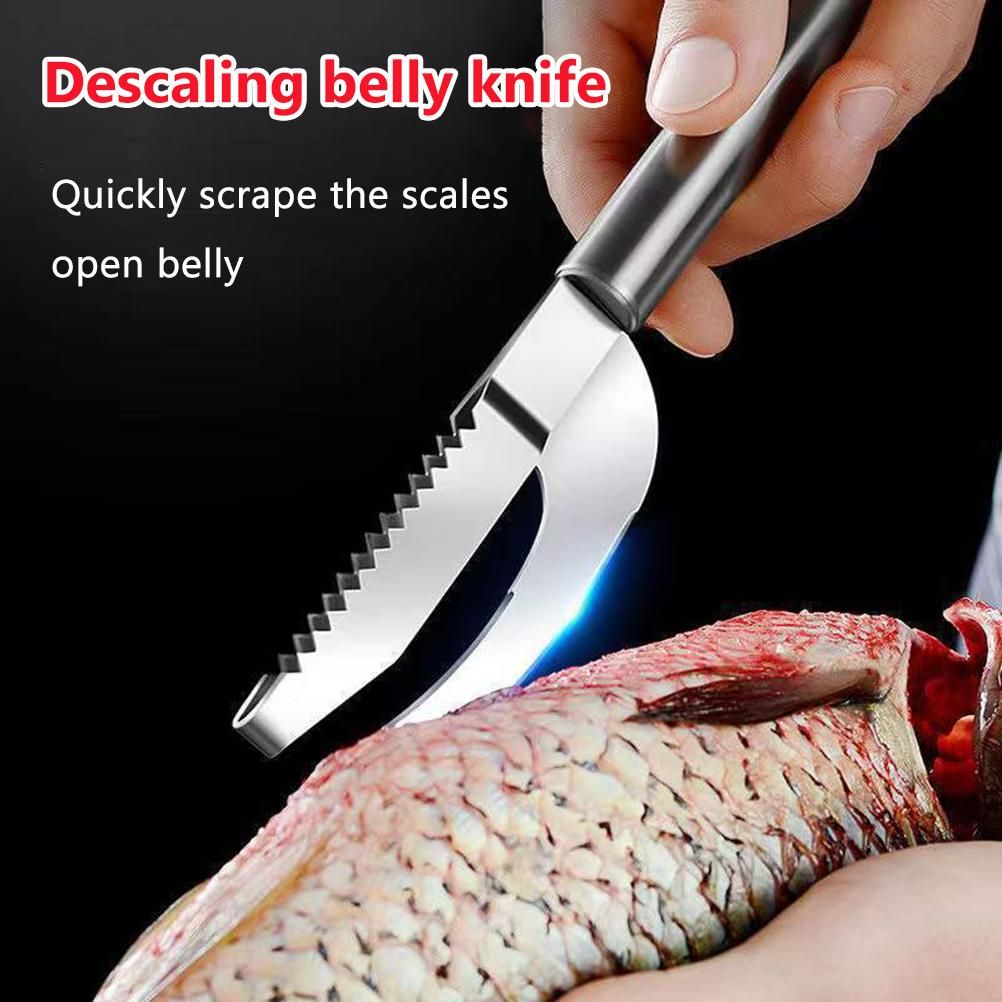 Fish Scaler Remover Cutter Stainless Steel Sawtooth Remover with Handle Multi Functional Home Kitchen Tool