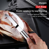 Fish Scaler Remover Cutter Stainless Steel Sawtooth Remover with Handle Multi Functional Home Kitchen Tool - Extra Image