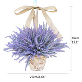 Artificial Hanging Flowers in Basket for Front Door Hanging Lavender Wreath Basket Outdoor Indoor Patio Lawn Courtyard Garden Decor