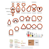 142 Pcs Polymer Clay Cutters Set Clay Earring Cutters with Earrings Accessories for Polymer Clay Jewelry Making - Front View