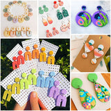 142 Pcs Polymer Clay Cutters Set Clay Earring Cutters with Earrings Accessories for Polymer Clay Jewelry Making - Low Angle