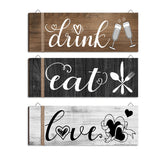 3Pcs Wall Decor Wooden Hanging Wall Sign Wooden Wall Art for Home Kitchen Dining Room Restaurant