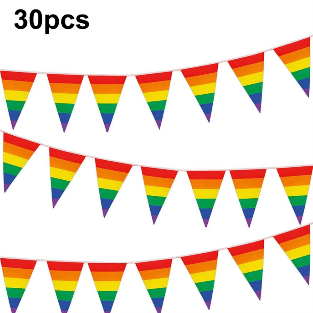 Rainbow Pride Pennant Flags Banner Gay Pride Pennant Banner for Bar Outdoor Party Garden Decorations