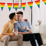 Rainbow Pride Pennant Flags Banner Gay Pride Pennant Banner for Bar Outdoor Party Garden Decorations