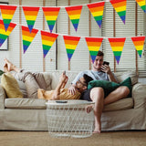 Rainbow Pride Pennant Flags Banner Gay Pride Pennant Banner for Bar Outdoor Party Garden Decorations