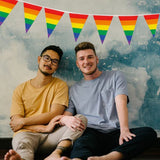 Rainbow Pride Pennant Flags Banner Gay Pride Pennant Banner for Bar Outdoor Party Garden Decorations