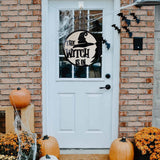 Halloween Door Sign Witch Wooden Hanging Sign for Front Door Wooden Wall Decor for Halloween Home Party Outdoor