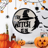 Halloween Door Sign Witch Wooden Hanging Sign for Front Door Wooden Wall Decor for Halloween Home Party Outdoor - 45-Degree Angle