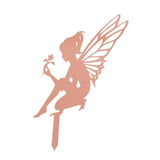 Decorative Garden Stakes Fairy Silhouette Metal Yard Stakes Arts Outdoor Garden Decor Spring Decor - Front View