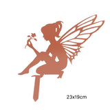 Decorative Garden Stakes Fairy Silhouette Metal Yard Stakes Arts Outdoor Garden Decor Spring Decor