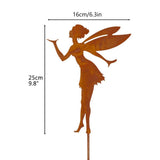 Decorative Garden Stakes Fairy Silhouette Metal Yard Stakes Arts Outdoor Garden Decor Spring Decor - Front View