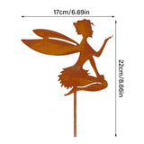 Decorative Garden Stakes Fairy Silhouette Metal Yard Stakes Arts Outdoor Garden Decor Spring Decor
