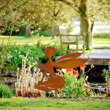 Decorative Garden Stakes Fairy Silhouette Metal Yard Stakes Arts Outdoor Garden Decor Spring Decor - Side View