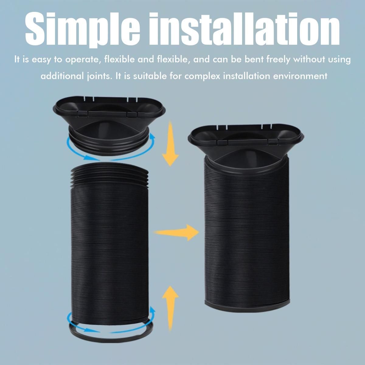 Exhaust Hose Flexible for Mobile Air Conditioning Devices Tumble Dryer Extractor Hood Black Card Ring