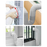 Exhaust Hose Flexible for Mobile Air Conditioning Devices Tumble Dryer Extractor Hood Black Card Ring
