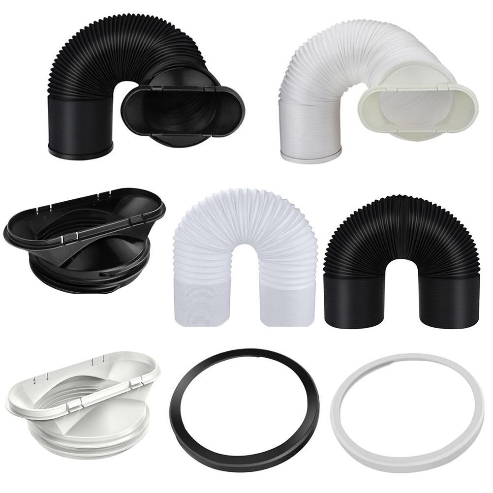 Exhaust Hose Flexible for Mobile Air Conditioning Devices Tumble Dryer Extractor Hood Black Card Ring