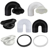 Exhaust Hose Flexible for Mobile Air Conditioning Devices Tumble Dryer Extractor Hood Black Card Ring