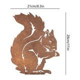 Rusty Standing Tree Stake Metal Rust Figure Garden Stake Outdoor Garden Yard Decoration - Front View