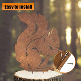 Rusty Standing Tree Stake Metal Rust Figure Garden Stake Outdoor Garden Yard Decoration - Side View