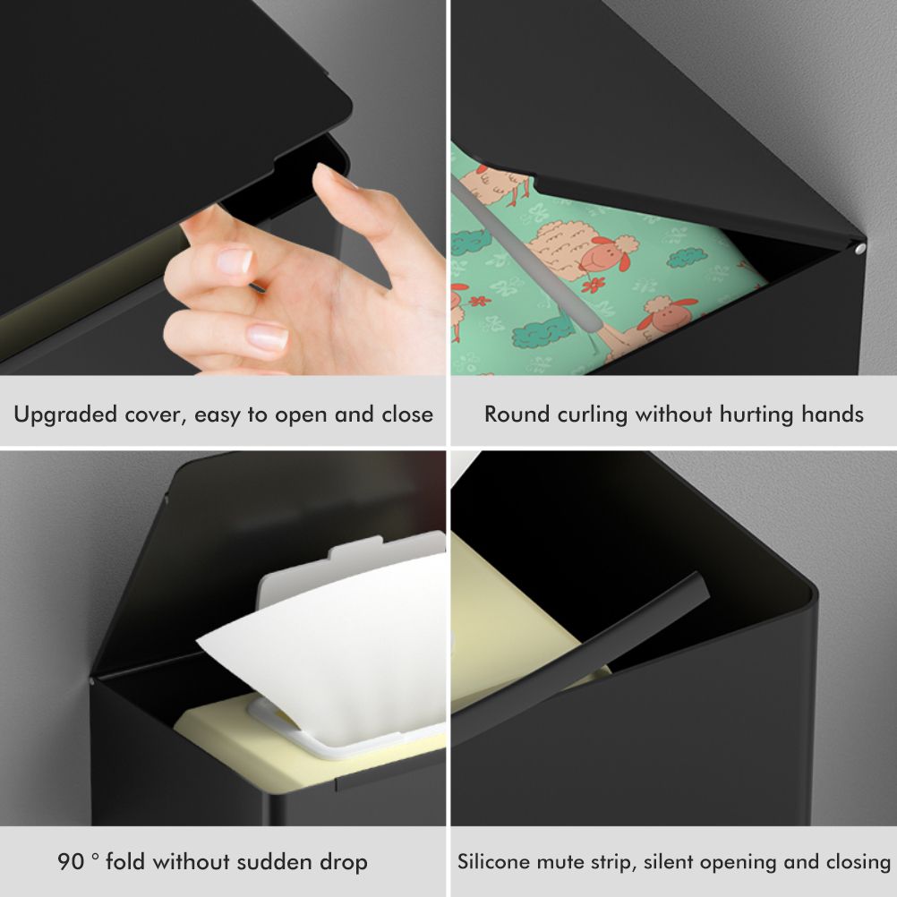 Toilet Paper Holder with Wet Wipe Box Wall Mounted Stainless Steel Paper Holder Toilet Roll Holder for Bathroom Toilet