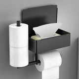 Toilet Paper Holder with Wet Wipe Box Wall Mounted Stainless Steel Paper Holder Toilet Roll Holder for Bathroom Toilet