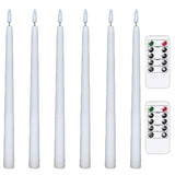 6Pcs LED Flameless Flickering Warm Light Taper Candles with 2 Remote Control for Christmas Thanksgiving Halloween Home Wedding Decoration