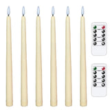 6Pcs LED Flameless Flickering Warm Light Taper Candles with 2 Remote Control for Christmas Thanksgiving Halloween Home Wedding Decoration - Front View