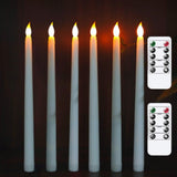 6Pcs LED Flameless Flickering Warm Light Taper Candles with 2 Remote Control for Christmas Thanksgiving Halloween Home Wedding Decoration - Side View