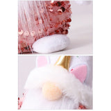 Pink Gnome Plush Dwarf Doll Home Table Ornaments Holiday Decorations - Low Angle