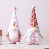 Pink Gnome Plush Dwarf Doll Home Table Ornaments Holiday Decorations