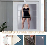 12Pcs Self Adhesive Mirror Tiles Acrylic Thick Shatterproof Mirror Stickers Mirror Sheets for Home Bedroom Living Room Bathroom Wall Decor - Top-Down View