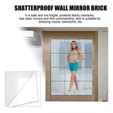 12Pcs Self Adhesive Mirror Tiles Acrylic Thick Shatterproof Mirror Stickers Mirror Sheets for Home Bedroom Living Room Bathroom Wall Decor - Rear View
